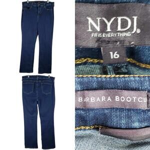NYDJ Jeans Women's Size 16 Blue Dark Wash Lift Tuck Barbara Bootcut Stretch